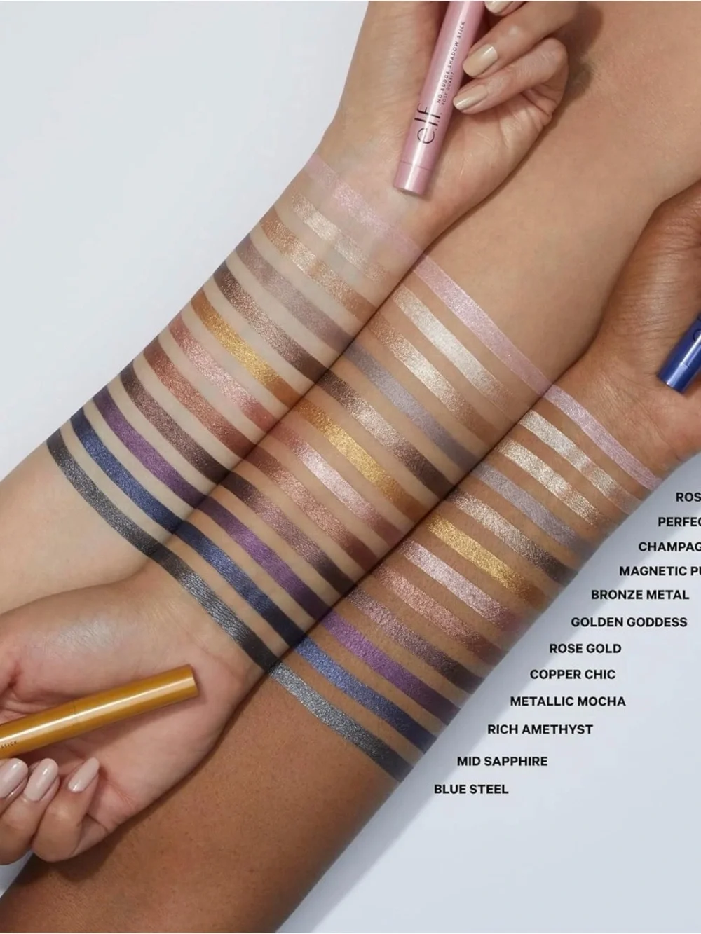 e.l.f. No Budge Shadow Stick Cream Eyeshadow‎ PERFECT PEARL Silver Gold NEW